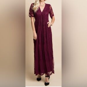 Pink Blush Women’s Dress Medium Maternity Postpartum NWT Lace Maxi